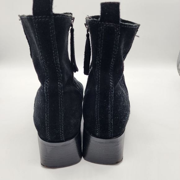 Zara Square Toe Suede Ankle Black Booties Size Women's 42 - Picture 9 of 14